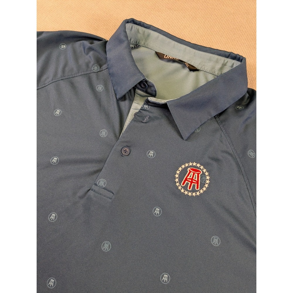 UNRL Barstool Sports Shirt Mens Large Blue Golf Polo Performance All Over Print